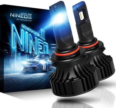 NINEO 9005 HB3 LED Headlight Bulbs - CREE Chips - 12000Lm 6500K Extremely Bright All-in-One Conversion Kit,360 Degree Adjustable Beam Angle