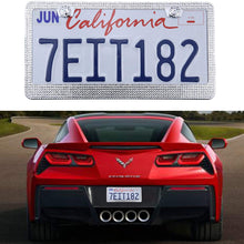 LivTee 2 Pack Luxury Handcrafted Bling White Rhinestone Premium Stainless Steel License Plate Frame with Gift Box | 14 Facets SS20 Clear White Rhinestone Crystal | Anti-Theft Screw Cap