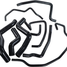 Replacement Radiator Coolant & Heater Pure Silicone Hose Kit Fit for 2003-2012 Mazda RX8 SE3P 13B MSP, Wall Thickness 0.18" (4.5mm), 3-Ply Reinforced, 87 PSI Maximum Pressure (Black, With 18pcs Clamp)