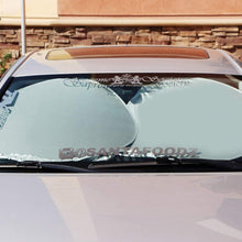 iJDMTOY 2-Set Medium 60 x 27.5 Car Windshield Sunshade, Foldable, Block UV Ray Deflector Sun Shade Protection