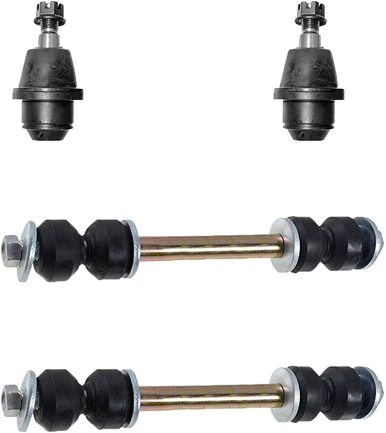 Detroit Axle - 4pc Front Lower Ball Joints, Sway Bar End Links for Cadillac Chevy GMC Models - See Fitment