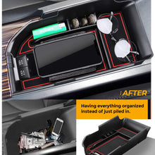 JoyTutus Center Console Organizer Tray for Toyota Camry XLE or XSE 2018 2019 2020/Toyota Camry LE or SE 2020 Armrest Storage Box Insert Car Center Console Tray Fits 2 USB Ports