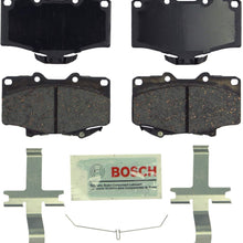 Bosch BE611H Blue Disc Brake Pad Set with Hardware for Select Toyota Vehicles: 1992-01 4Runner, 1993-98 T100 - FRONT