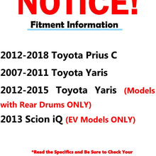 Detroit Axle - Front Disc Brake Kit Rotors w/Ceramic Pads w/Hardware & Brake Kit Cleaner & Fluid for 2012-2018 Toyota Prius C - [2007-2015 Toyota Yaris w/Rear DRUM Brake Kit ] - 2013 Scion iQ EV