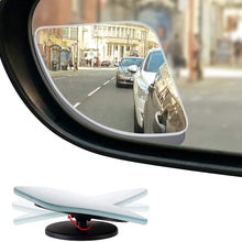 Dependable Direct HD Frameless Blind Spot Mirror - Fan Shaped 2.5" Convex Glass Mirror - Two-Way Design (Fixed and 360° Adjustable Angle Use) - Rear View - Pack of 2