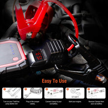 TrekPow A18 800A Peak Portable Car Jump Starter with USB Quick Charge 3.0 (up to 6.0L Gas, 5.0L Diesel Engine), SuperSafe Battery Jumper Pack with Smart Jumper Cables, Type-C Input&Output, Flashlight