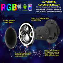 Dot Approved 7 Inch LED RGB Headlight,7" Round DRL Headlamp Flashing RGB Angel Eye Halo Ring,4" LED Fog Lights Bluetooth Controlled for 2007-2017 TJ LJ JK JKU Unlimited Rubicon Sahara