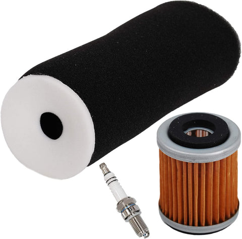 HIFROM Air Filter Element Cleaner with Oil Filter Spark Plug Kit Replacement for 1996-2005 Yamaha Wolverine 350 YFM350FX 4x4R 1999 Big Bear 350 YFM350FW Replace 1UY-14451-00-00 1UY134400100