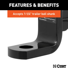 CURT 45310 Class 4 Trailer Hitch Ball Mount, Fits 2-Inch Receiver, 10,000 lbs, 1-1/4-Inch Hole, 2-In Drop, 1-Inch Rise