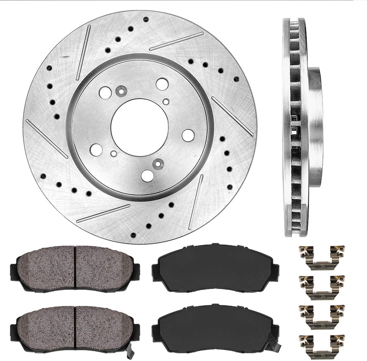 Callahan CDS02166 FRONT 296mm D/S 5 Lug [2] Rotors + Ceramic Brake Pads + Hardware [ fit 2005-2010 Honda Odyssey ]