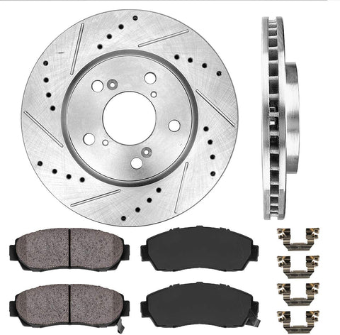 Callahan CDS02166 FRONT 296mm D/S 5 Lug [2] Rotors + Ceramic Brake Pads + Hardware [ fit 2005-2010 Honda Odyssey ]