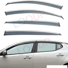LQQDP 4pcs Smoke Tint With Chrome Trim Outside Mount Tape On/Clip On Style PVC Sun Rain Guard Vent Shade Window Visors Fit 11-15 Kia Optima