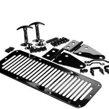 RAMPAGE PRODUCTS 7699 Black Complete Hood Kit (Hood Stops, Hinges, Vent, Footman Loop & Windshield Tie Downs) for 1978-1995 Jeep CJ & Wrangler YJ