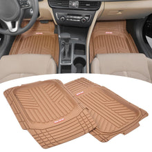 Motor Trend OF-933-BG Beige Deep Dish All-Climate Rubber Floor Mat (Performance Plus Heavy Duty Liners/Thick/Odorless/All Weather), 3 Piece