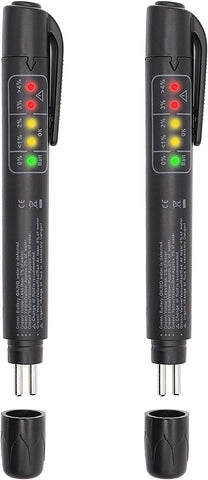 Taxutor 2pcs Brake Fluid Tester Pen Hydraulic Fluid/Liquid/Oil Moisture Analyzer with 5 LED Indicators, Auto Brake Diagnostic Testing Tool for DOT3 DOT4 Brake Fluid