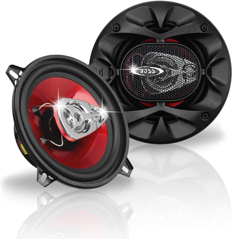 BOSS Audio CH5530 Car Speakers - 225 Watts of Power Per Pair and 112.5 Watts Each, 5.25 Inch, Full Range, 3 Way, Sold in Pairs, Easy Mounting