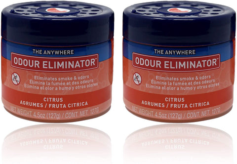 Ozium Gel Smoke & Odor Eliminator - The Original Anywhere Odor Eliminator & Deodorizer, Fresh Citrus Scent for Home, Office, RV and Car Air Freshener 4.5 oz Gel (Pack of 2)