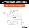 CURT 25138 Straight Tongue Trailer Coupler for 3-Inch Channel, 2-In Hitch Ball, 3,500 lbs