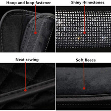 MIGHTYDUTY 2 pcs Car Seat Belt Covers with Crystal Diamond, Bling Rhinestone Leather Handcraft Car Accessories for Most Models