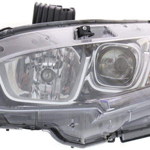 Halogen Headlight For 2016-2017 Honda Civic Left w/Bulb