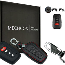 Compatible with fit for 2019 2018 2017 Toyota Camry/Camry Hybrid HYQ14FBC Leather Keyless Entry Remote Control Key Fob Cover Case Protector, Bonus: Silicone Case and Key Ring
