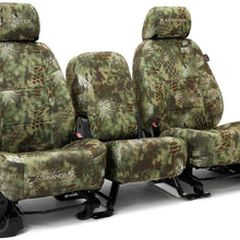 Rear SEAT: ShearComfort Custom Kryptek Neo-Supreme Seat Covers for Toyota Corolla (2020-2020) in Black w/Kryptek Neo-Supreme Banshee for 40/60 Split Back Solid Bottom w/Pullout Arm and 3 Molded.