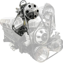 BRAND NEW SOUTHWEST SPEED POLISHED FRONT ENGINE AIR CONDITIONER COMPRESSOR ADD-ON KIT,WITH BRACKET,COMPATIBLE WITH SMALL BLOCK CHEVY