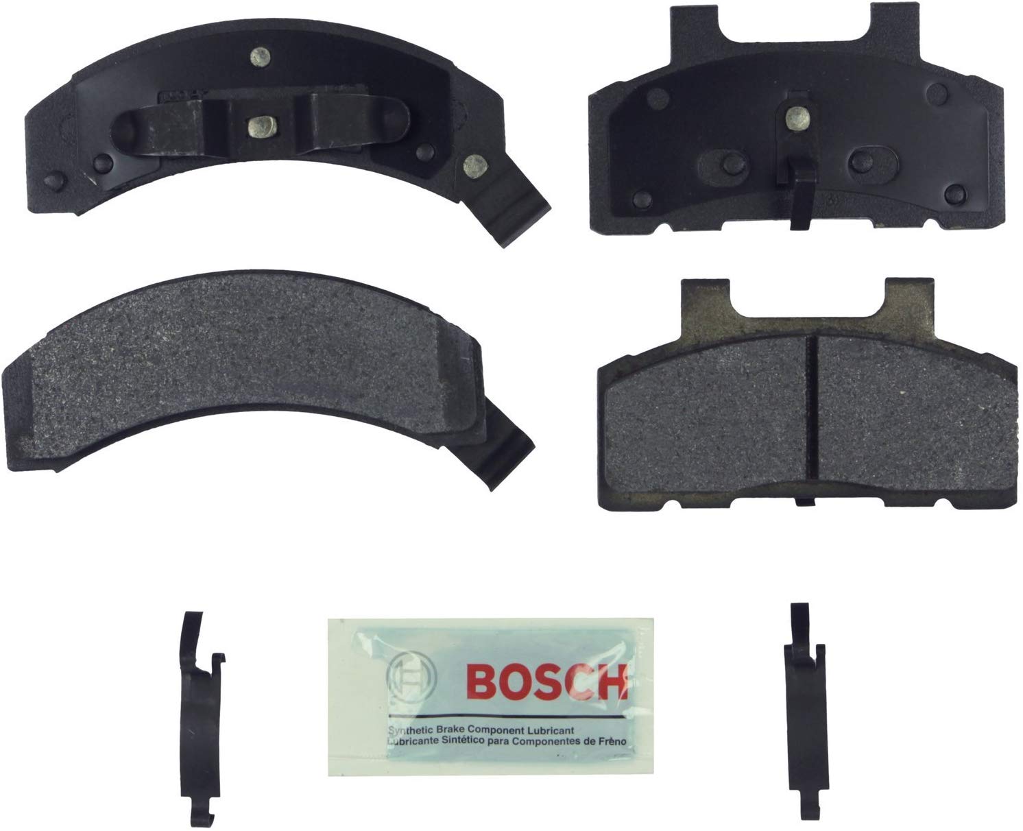 Bosch BE215H Blue Disc Brake Pad Set with Hardware for Select Buick, Cadillac, Chevrolet, Oldsmobile, and Pontiac Cars and Mini Vans - FRONT