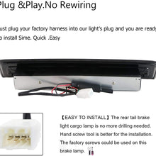 Youxmoto Fit for 2009-2017 Dodge Ram 1500 2010-2017 2500 3500 LED 3rd Brake Light Third Brake Light High Mount Stop Light Cargo Lamp Black Housing Smoke Lens 55372082AD 55372082AC