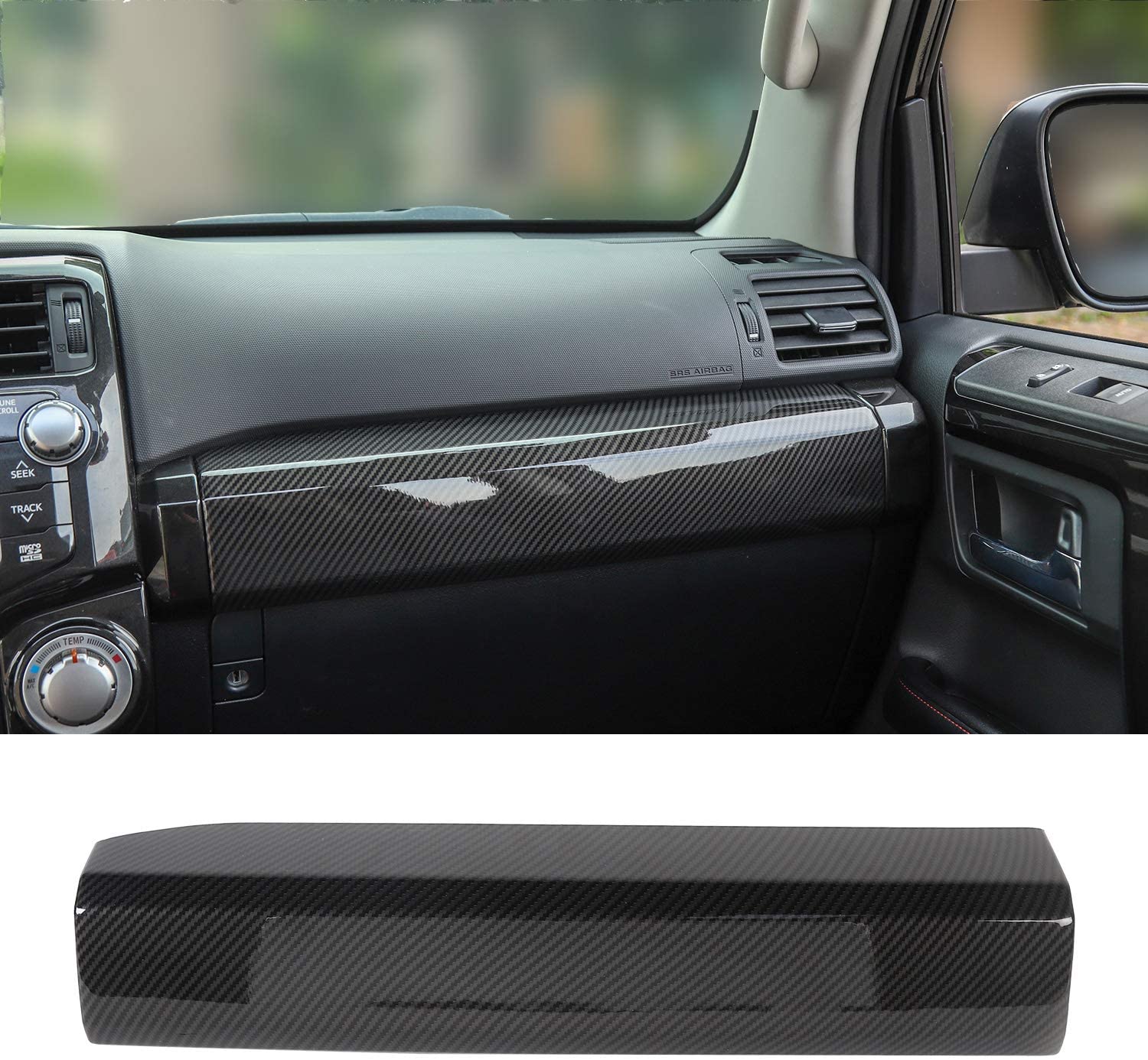 JeCar Co-Pilot Passenger Decoration Trim ABS Interior Accessories for Toyota 4runner SUV 2010-2019, Carbon Fiber Texture