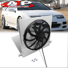 AJP Distributors Front Engine JDM Racing Track Drift Performance Aluminum Single Cooling Radiator Fan Shroud Set Kit For 300ZX Z32 Turbo Manual MT Transmission 1990 1991 1992 1993 1994 1995 1996