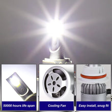 DNA Motoring HID-LED-LB-FAN-H8 Pair of LED Light Bulbs with Cooling Fan