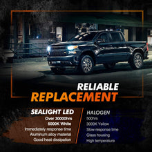 SEALIGHT H11 H9 H8 LED Headlight Bulbs Fanless 6000K White Low Beam H16 Fog lights CSP Chips Halogen Headlight Replacement 30W 5000Lumens