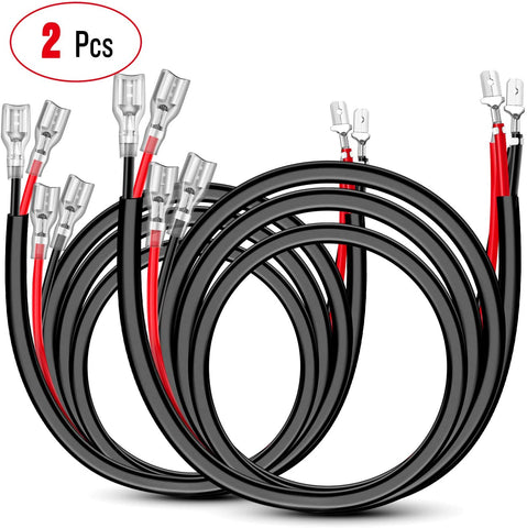 Nilight 2PCS 16 AWG Wiring Harness Extension Kit –Help 1 Lead Harness to Connect 2 Off Road LED Light Bar, 2 Year Warranty