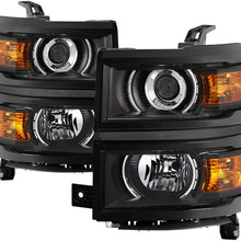 Jdragon for Chevy 14-15 Silverado 1500 Black Replacement Projector Headlights LT LTZ WT