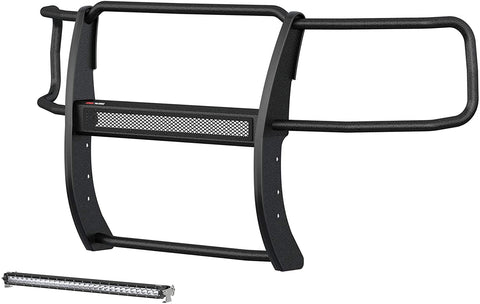 ARIES 2170020 Pro Series Black Steel Grille Guard with Light Bar, Select Chevrolet Silverado 2500, 3500 HD