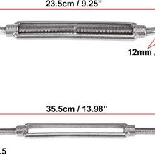 X AUTOHAUX 3pcs M10x1.5 Car 304 Stainless Steel Hook and Hook Turnbuckle Wire Rope Tension