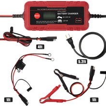 Adakiit 6/12V 4A Smart Battery Charger/Maintainer Fully Automatic 8-Stages Trickle Charger for Automotive Car Motorcycle Lawn Mower Marine Boat RV ATV Sealed Lead Acid Battery