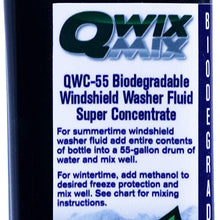 Qwix Mix Biodegradable Windshield Washer Fluid Concentrate, 1 Bottle Makes 55 Gallons - Grime & Bug Remover, Commercial Superior Grade Glass Cleaner, Easy to Mix, Box of 9