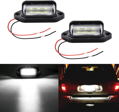 LivTee Waterproof 12V LED Tag License Plate Lamp Light for Truck SUV Trailer Van, Step Courtesy Lights, Dome Cargo Lights or Under Hood Light, Xenon White(2-Pieces)