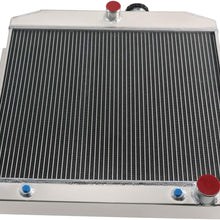 CoolingSky 4 Row All Aluminum Radiator +Shroud +16 Inches Fan &Thermostat Relay Kit for 1955-1957 Chevy Bel Air/Nomad/Del Ray/150/210 Multiple V8 Models