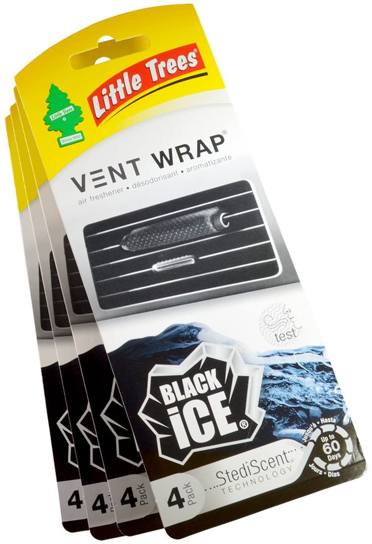 Little Trees Vent Wrap Air Freshener 4-Packs Car Air Freshner (Black Ice)