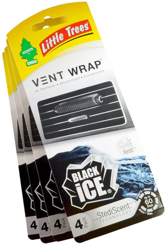 Little Trees Vent Wrap Air Freshener 4-Packs Car Air Freshner (Black Ice)