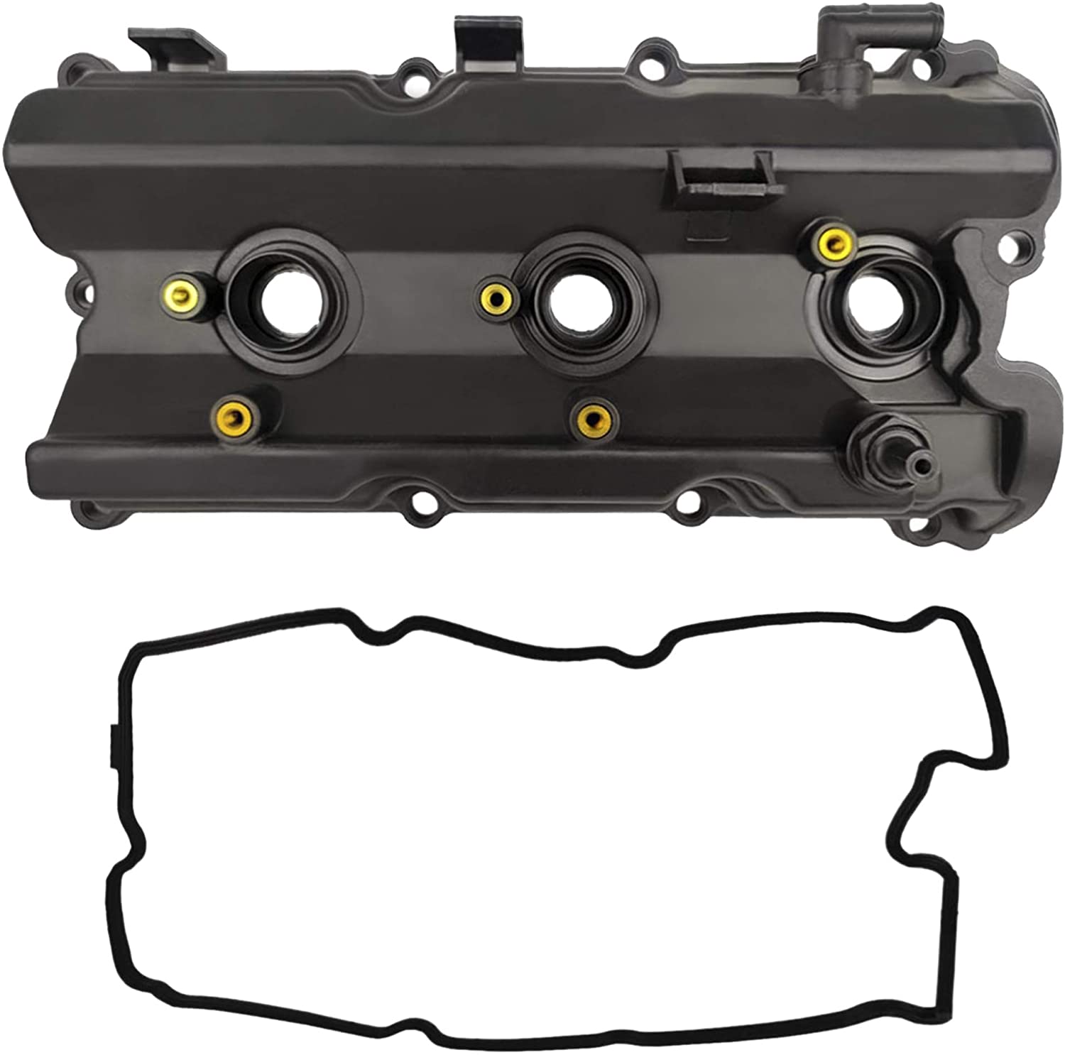 BOXI Left Side Radiator Side Engine Valve Cover w/Gasket Compatible with 2003-2006 Nissan 350Z / 2003-2008 Infiniti FX35 / 2003-07 Infiniti G35 / 2006-2008 Infiniti M35 3.5L V6 13264-AM610 13270-8J112