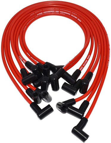 A-Team Performance Silicone Spark Plug Wires Set Compatible with SBC Small Block Chevy Chevrolet GMC Over The Valve Cover Wires 283 305 307 327 350 400 Black 8.0mm