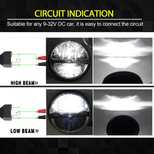 7 inch LED Headlight Round 2PCS E-MARK Approved 6000K Hi/lo Beam lamp Halo, Uni-light J004-2pcs