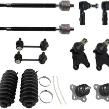 Detroit Axle - 12PC Front Upper Lower Ball Joint, Sway Bar, Inner and Outer Tie Rod w/Boot Kit for 98-02 Honda Passport - [98-00 Isuzu Amigo] - 02-04 Axiom - [98-04 Rodeo] - 01-03 Rodeo Sport