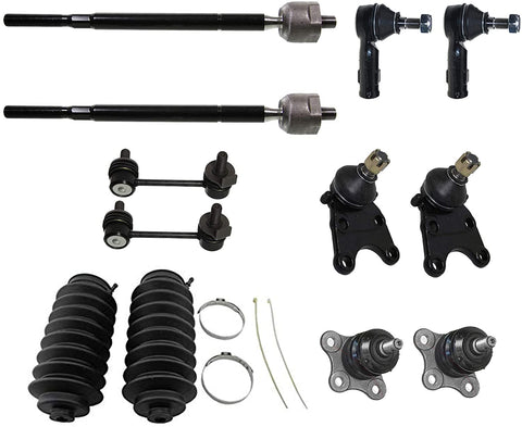 Detroit Axle - 12PC Front Upper Lower Ball Joint, Sway Bar, Inner and Outer Tie Rod w/Boot Kit for 98-02 Honda Passport - [98-00 Isuzu Amigo] - 02-04 Axiom - [98-04 Rodeo] - 01-03 Rodeo Sport