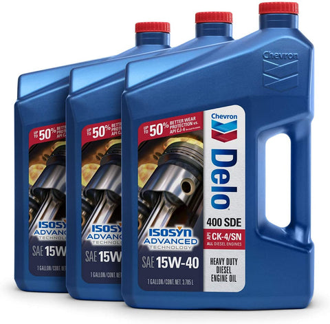 Delo 400 SDE SAE 15W-40 Motor Oil - 1 Gallon Jug, (Pack of 3)