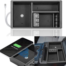 ROCCS Wireless Charger Center Console Insert Organizer Tray for GMC Sierra Yukon Chevy/Chevrolet Silverado Tahoe Suburban 2014-2018